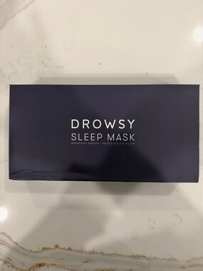 Moonlight Shadow Sleep Mask - Padded Silk Eye Pillow (Navy Blue)